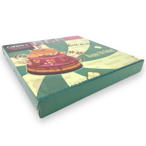 Canvas Kudos Happy Birthday Signable Canvas Wall Art Keepsake Gift 12x12x1.5" - Picture 9 of 13